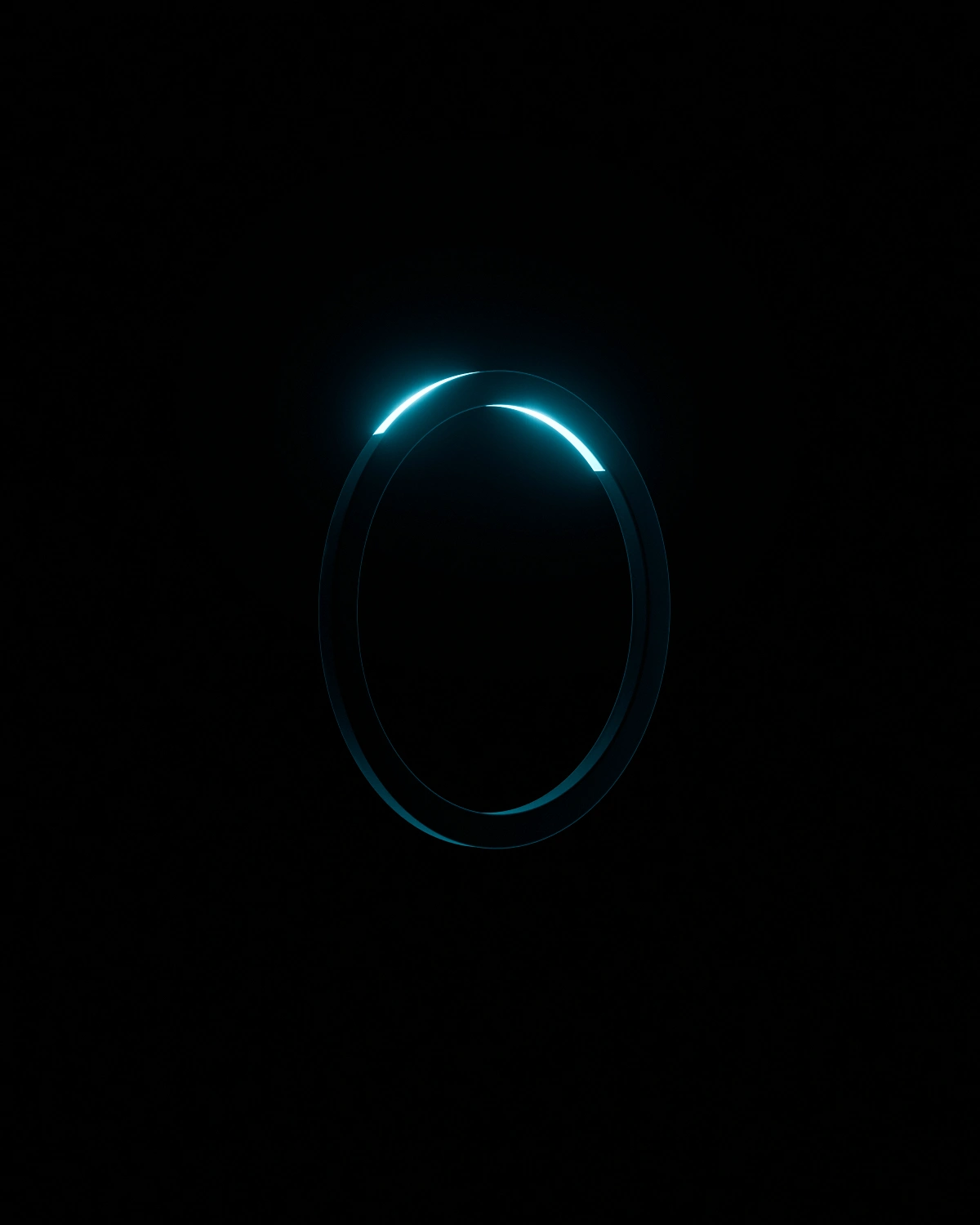 Myopia preventing glasses. Dark abstract shot of the light-up lens.