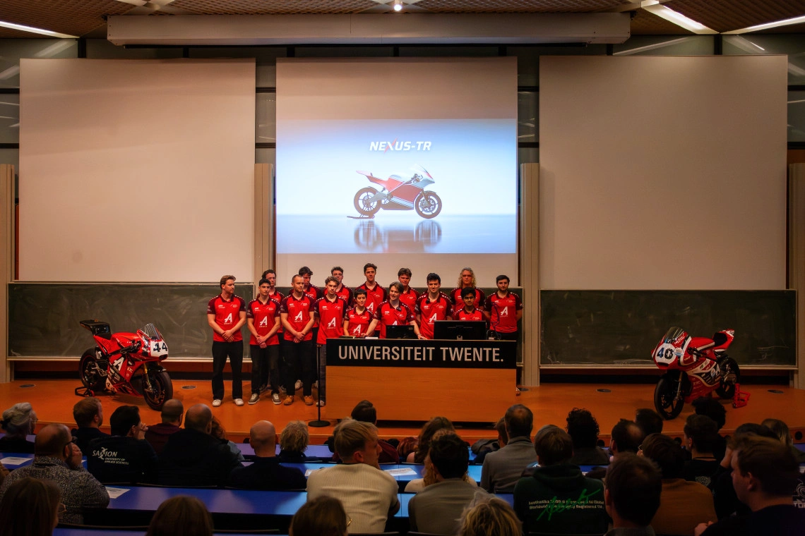 Electric Superbike Twente Nexus-TR. Photo of the presentation at University Twente.