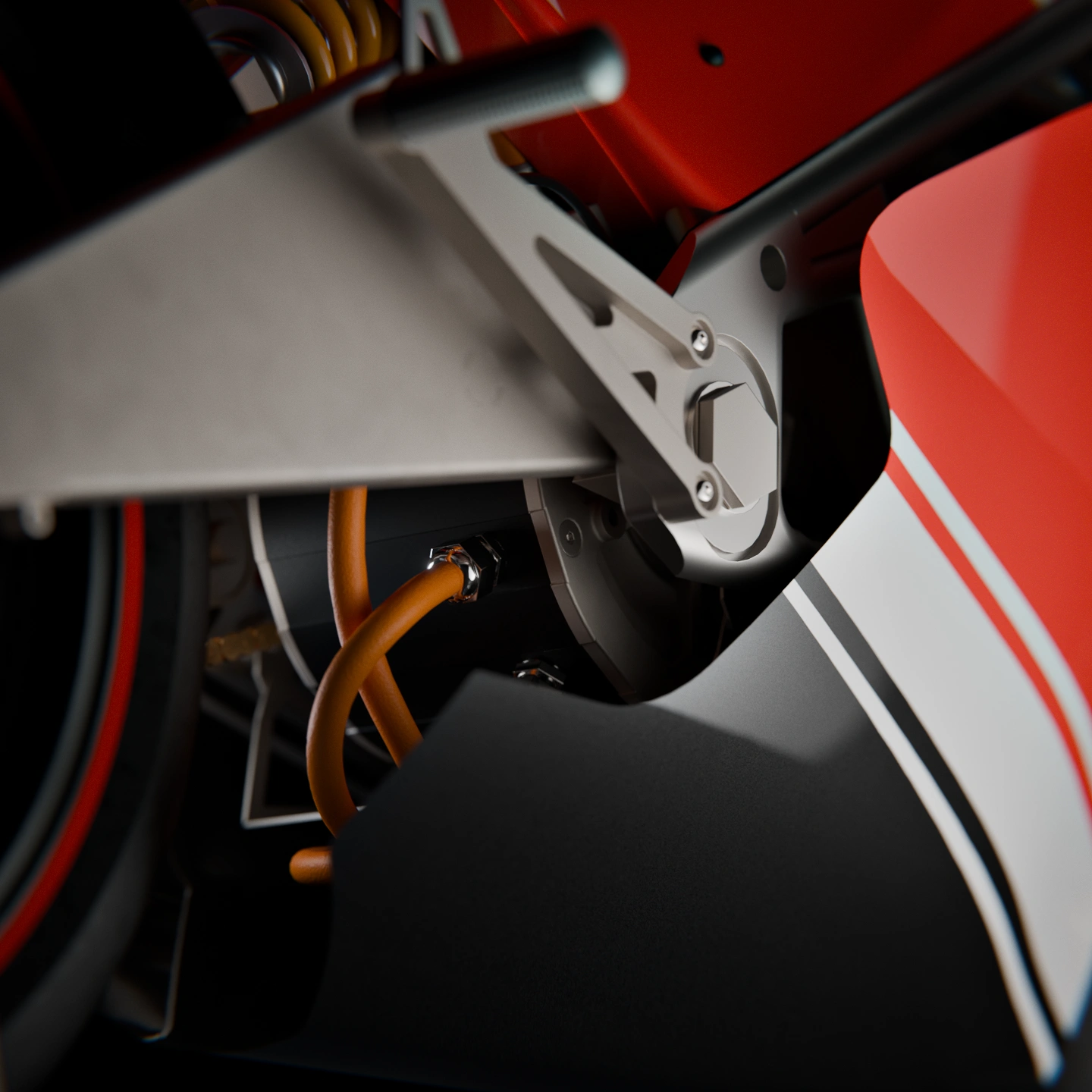 Electric Superbike Twente Nexus-TR. Close-up of the electric motor.