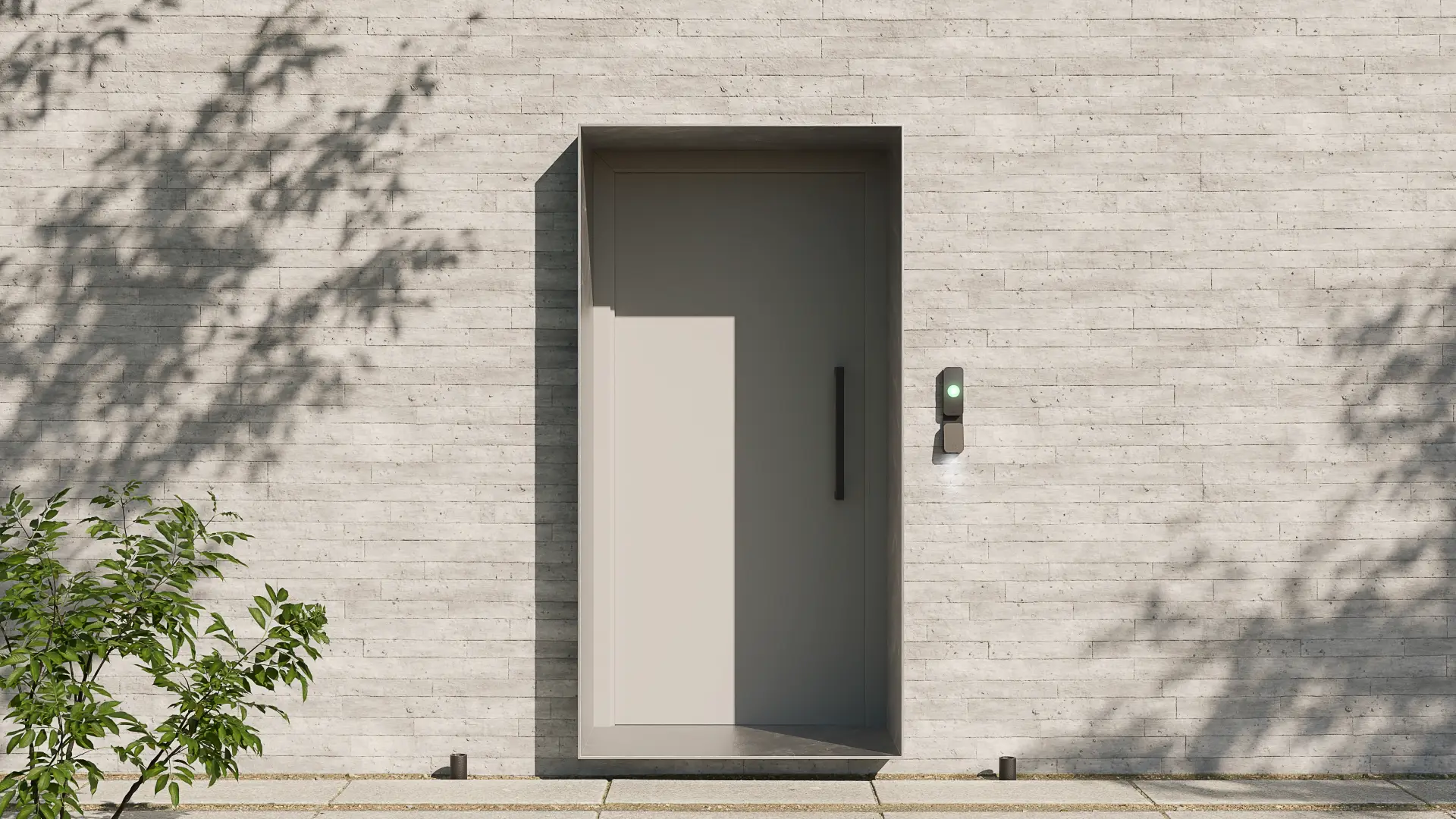 Kisi products in context. Neutral office building by day, with Kisi terminal pro.