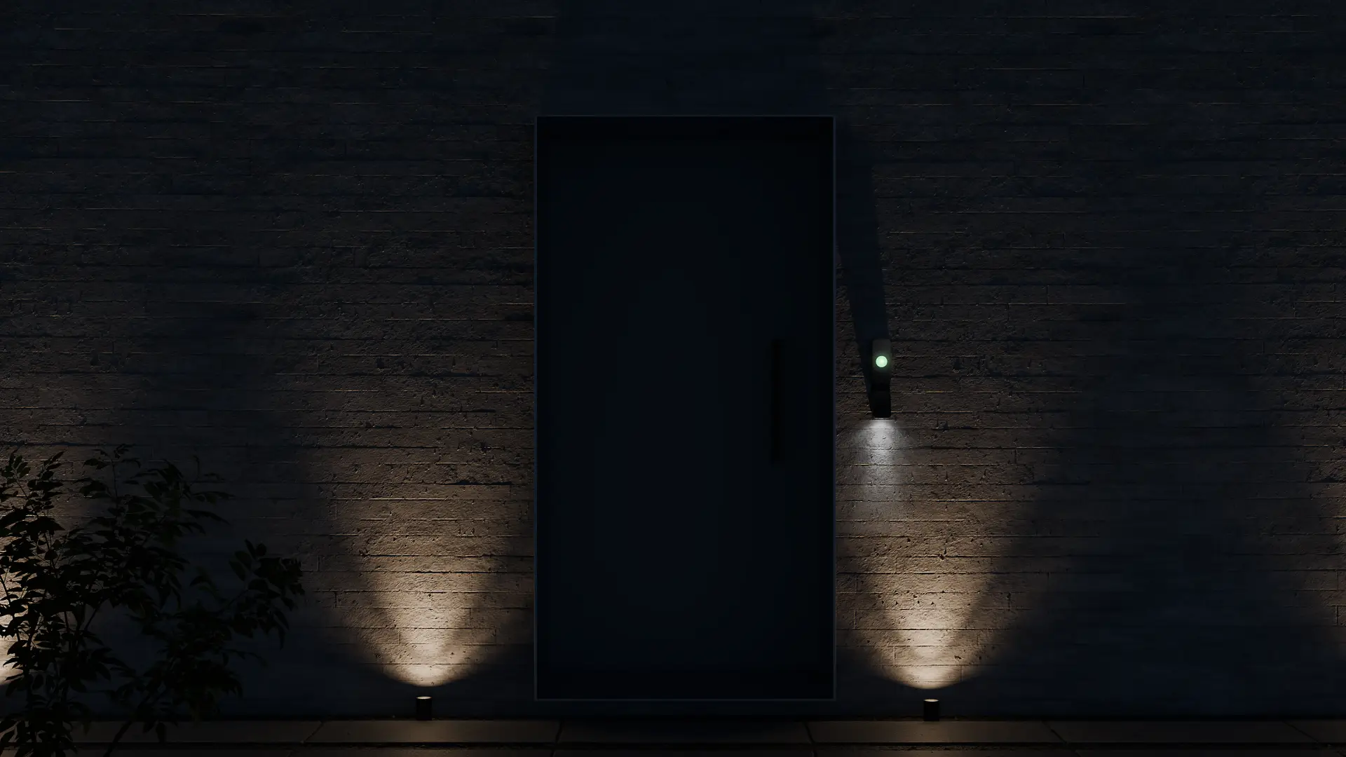 Kisi products in context. Neutral office building by night, with Kisi terminal pro.